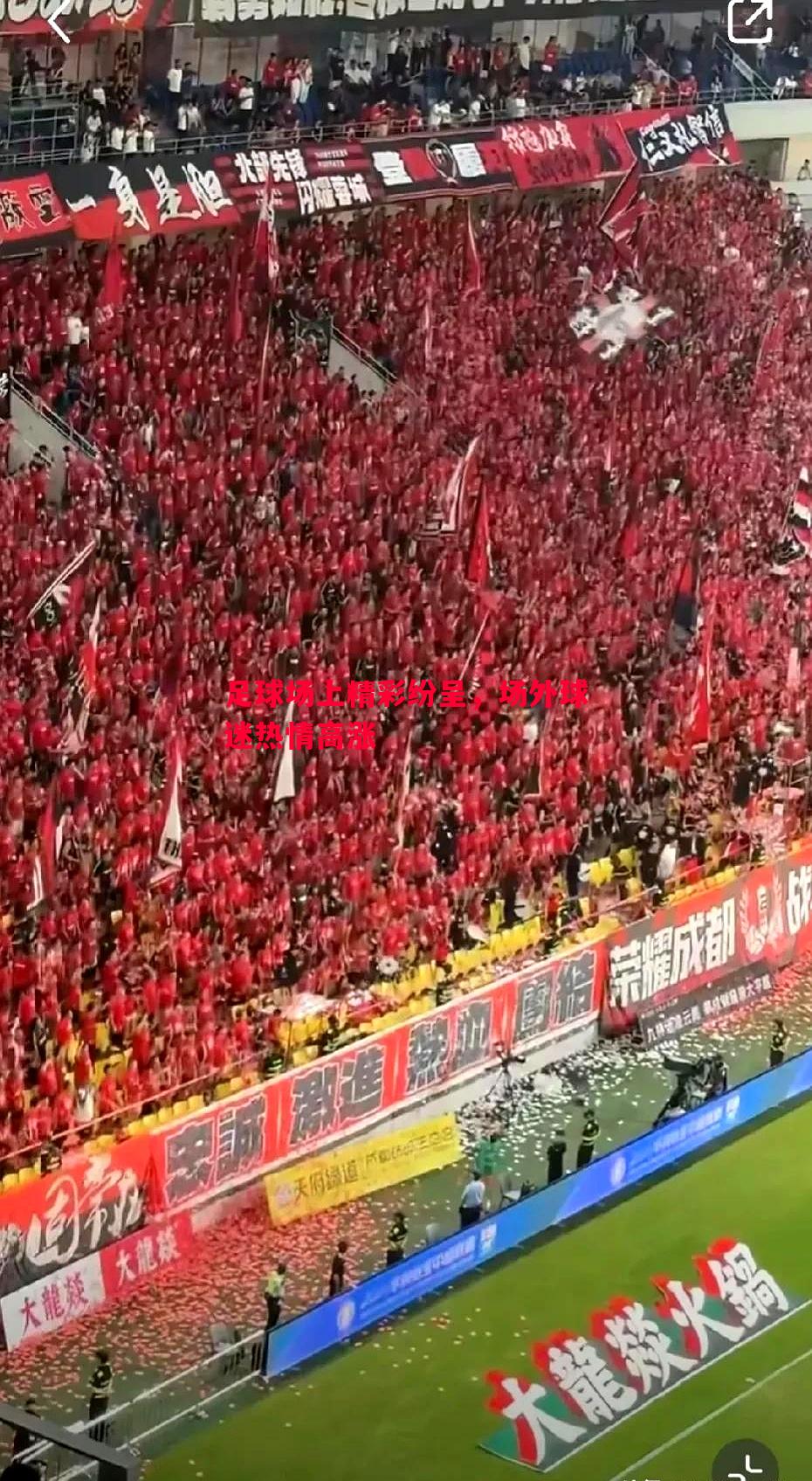 足球场上精彩纷呈，场外球迷热情高涨