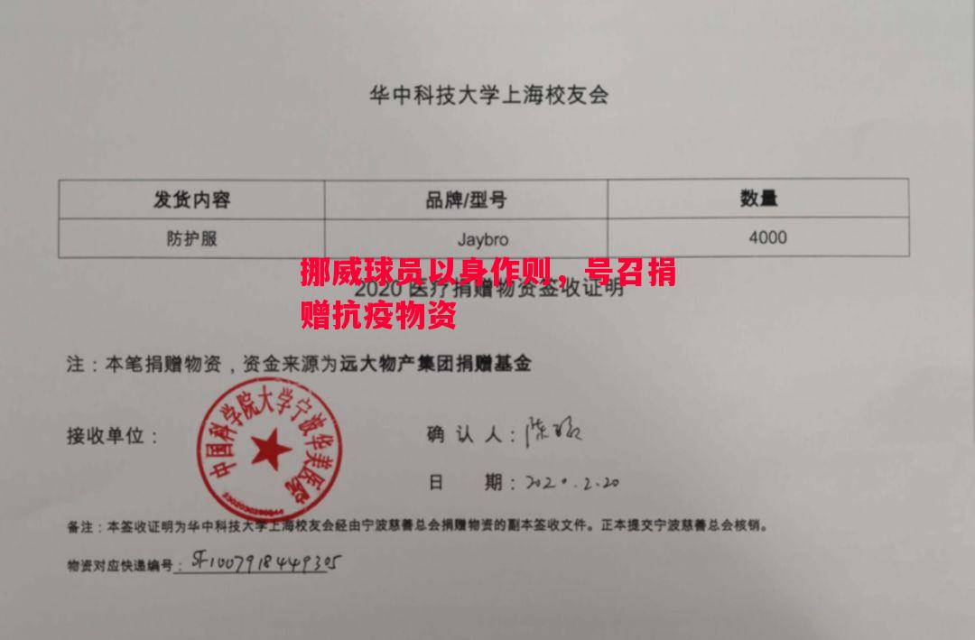 利记-挪威球员以身作则，号召捐赠抗疫物资